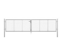 vidaXL Portail de jardin en acier galvanisé 400 x 75 cm argent