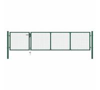 vidaXL Portail de jardin en acier vert 350 x 75 cm