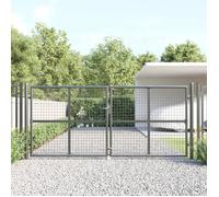 vidaXL Portail de jardin grillagé Anthracite 300 x 125 cm Acier galvanisé 154530