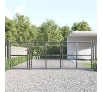 vidaXL Portail de jardin à maille 400 x 175 cm - Anthracite