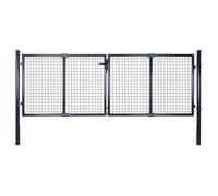vidaXL Portail de jardin grillagé en acier galvanisé 300 x 100 cm Gris