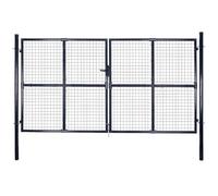 vidaXL Portail de jardin grillagé en acier galvanisé gris 300 x 200 cm
