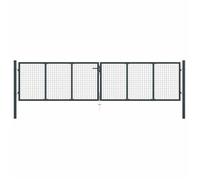 vidaXL Portail de jardin en maille – Acier galvanisé 400 x 150 cm Gris