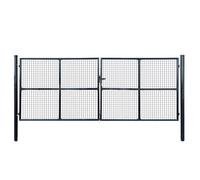 vidaXL Portail de jardin grillagé en acier galvanisé 143377 gris 400 x 150 cm