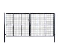 vidaXL Portail de Jardin grillagé en Acier galvanisé Gris 400 x 175 cm