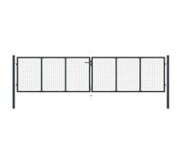 vidaXL Portail de jardin grillagé en acier galvanisé gris 400 x 75 cm