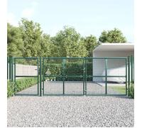 vidaXL Portail de jardin grillagé vert 400 x 125 cm en acier galvanisé 154537