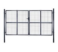 vidaXL Portail de Jardin grillagé en Acier galvanisé Gris 300 x 200 cm