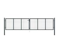 Vidaxl Portail En Maille De Jardin Acier Galvanisé 400 X 150 Cm Gris