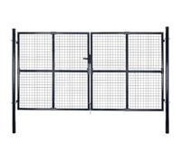 Portail en maille de jardin Acier galvanisé 289 x 75 cm Gris