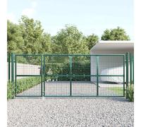 vidaXL Portail de jardin maille acier 350 x 175 cm - Vert