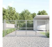 vidaXL Portail de jardin maille argenté 350x175 cm