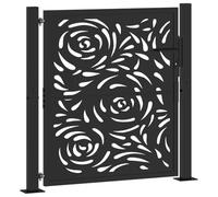 vidaXL Portail de jardin 100x100 cm acier motif flamme noir