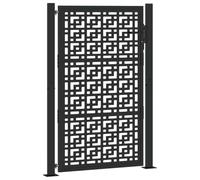 vidaXL Portail de Jardin Noir 100x150 cm Acier Conception croisée, Porte de clôture, Porte extérieure, Porte en métal, Porte de sécurité