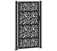 vidaXL Portail de jardin 100x175 cm Acier - Design feuilles - Noir