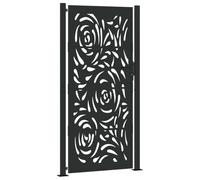 vidaXL Portail de Jardin Noir 100x200 cm Acier Conception de Flamme, Porte de clôture, Porte extérieure, Porte en métal, Porte de sécurité