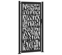 vidaXL Portail de Jardin Noir 100x200 cm Acier Conception de tracés, Porte de clôture, Porte extérieure, Porte en métal, Porte de sécurité