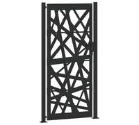 vidaXL Portail de Jardin Noir 100x200 cm Acier Conception de lumière, Porte de clôture, Porte extérieure, Porte en métal, Porte de sécurité
