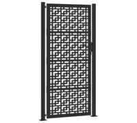 vidaXL Portail de jardin 100x200 cm Acier conception croisée Noir