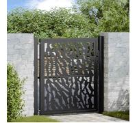 vidaXL Portail de jardin acier 105 x 106 cm - Noir