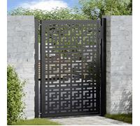 vidaXL Portail de Jardin Noir 100x125 cm Acier Conception croisée, Porte de clôture, Porte extérieure, Porte en métal, Porte de sécurité
