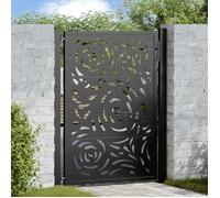 vidaXL Portail de jardin Conception de flamme Noir 100x125 cm Acier