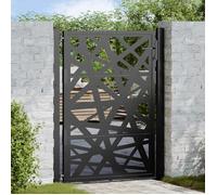 vidaXL Portail de jardin 100x125 cm Acier conception de lumière Noir