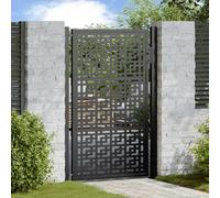 vidaXL Portail de jardin - Noir - 105x155 cm