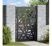 vidaXL Portail de jardin Noir 100x150 cm Acier – Conception de lumière