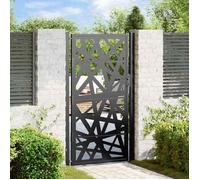 vidaXL Portail de Jardin Noir 100x175 cm Acier Conception de lumière, Porte de clôture, Porte extérieure, Porte en métal, Porte de sécurité