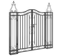 vidaXL Portail de jardin 363431 121×8×120 cm fer forgé noir