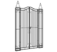 vidaXL Portail de jardin 363433 - 121x8x180 cm - fer forgé - Noir