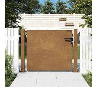 vidaXL Portail de Jardin, Portillon de Patio avec Serrure, Barrière de Sécurité, Porte d'Extérieure Terrasse, 105x105 cm 153263 Or G