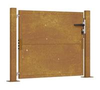 vidaXL Portail de Jardin, Portillon de Patio avec Serrure, Barrière de Sécurité, Porte d'Extérieure Terrasse, 100x100 cm Acier Corten