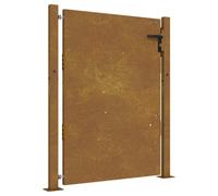 vidaXL Portail de Jardin, Portillon de Patio avec Serrure, Barrière de Sécurité, Porte d'Extérieure Terrasse, 100x150 cm Acier Corten