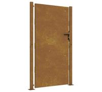 vidaXL Portail de Jardin, Portillon de Patio avec Serrure, Barrière de Sécurité, Porte d'Extérieure Terrasse, 100x175 cm Acier Corten