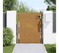 vidaXL Portail de Jardin, Portillon de Patio avec Serrure, Barrière de Sécurité, Porte d'Extérieure Terrasse, 105x130 cm 153264 Marron G