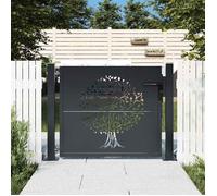 vidaXL Portillon de jardin 100×100 cm Acier Anthracite Système verrouillable 3 clés