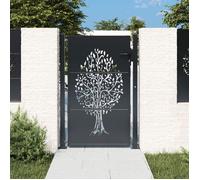 vidaXL Portail de jardin Portillon de patio avec serrure et 3 clés Acier Anthracite 100x150 cm