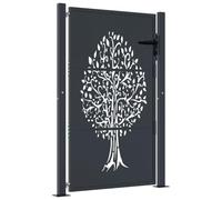 vidaXL Portail de jardin Portillon de patio avec serrure et 3 clés Acier Anthracite 100x150 cm