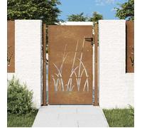 vidaXL Portail de Jardin, Portillon de Patio, Barrière de Sécurité, Porte d'Extérieure, Anthracite 100x125 cm Acier Conception d'herbe