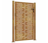 vidaXL Portail de Jardin, Portillon de Patio, Barrière de Sécurité, Porte d'Extérieure Terrasse, 100x125 cm Acier Corten Conception de Carré
