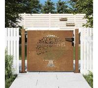vidaXL Portail de jardin Conception de l'arbre Acier Corten 100x100 cm