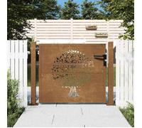vidaXL Portail de jardin Conception de l'arbre Acier Corten 100x100 cm