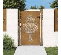 vidaXL Portail de Jardin, Portillon de Patio, Barrière de Sécurité, Porte d'Extérieure Terrasse, 105x130 cm Acier Corten 153162 Marron G