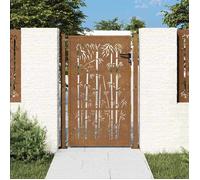 vidaXL Portail de jardin 100x125 cm – Acier Corten, design bambou