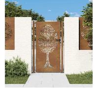 vidaXL Portail de Jardin, Portillon de Patio, Barrière de Sécurité, Porte d'Extérieure Terrasse, 105x180 cm Acier Corten 153218