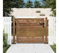vidaXL Portail de jardin Portillon Barrière de Sécurité 100x75 cm Acier Corten Conception de Carré