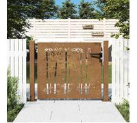 vidaXL Portail de jardin / Portillon de patio 100x75 cm Acier Corten Design de bambou