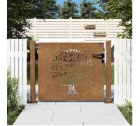 vidaXL Portail de jardin, portillon de patio Acier Corten Conception de l'arbre 100x75 cm